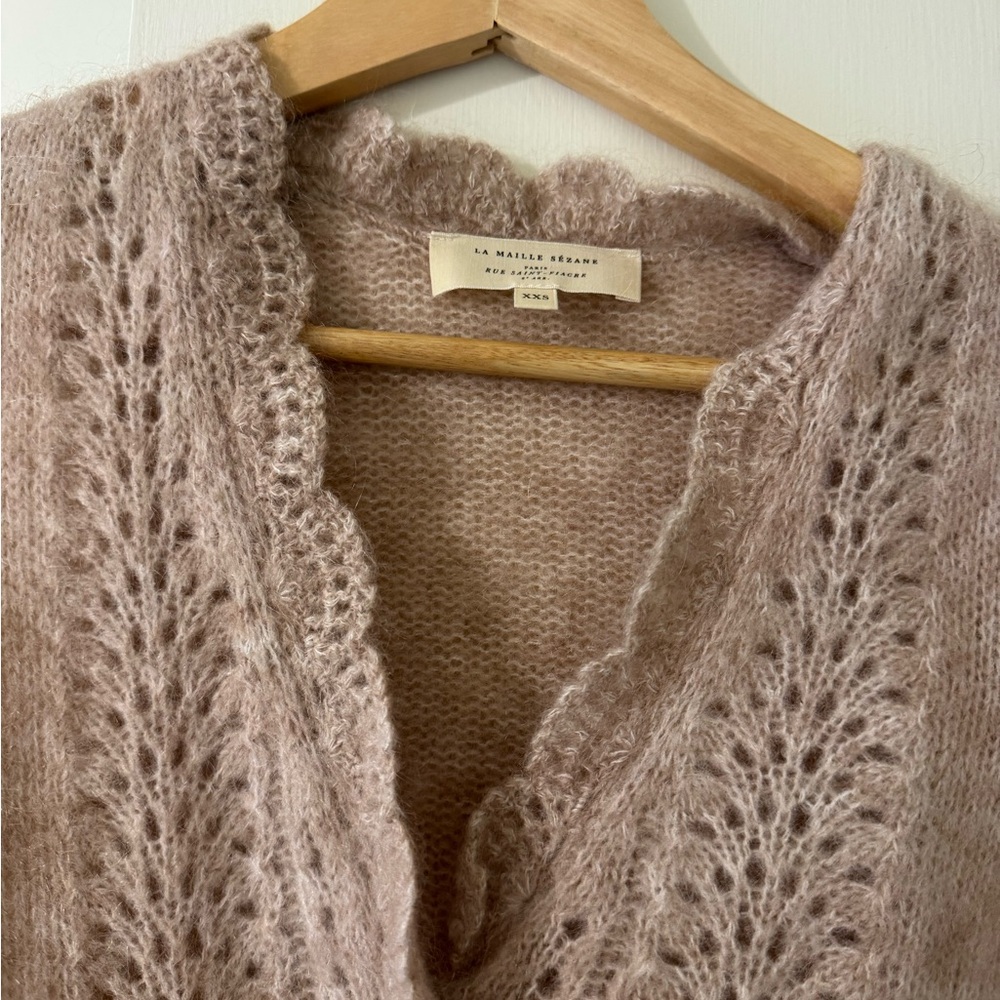 Sezane Angelie Cardigan Light Beige - Size XXS EUC - Picture 4 of 6